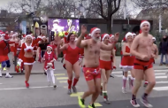 Santas Run For Charity At Event In Budapest
